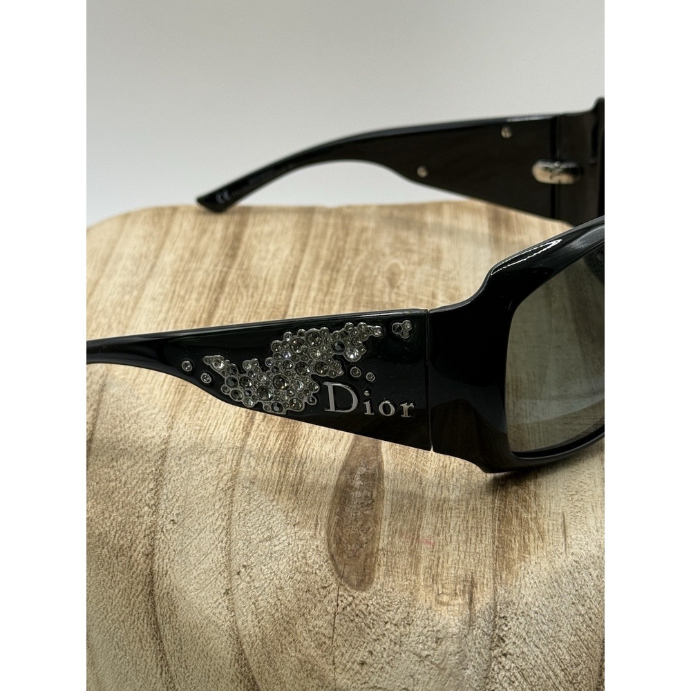 Vintage Christian Dior Strassy Swarovski Crystal Sunglasses Black Y2K Celebrity - Picture 4 of 13